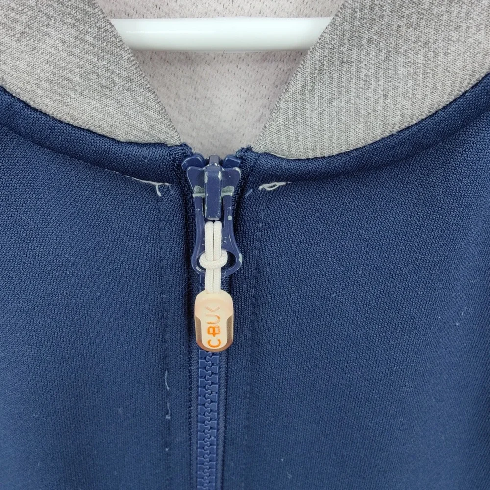 C-BUK by Cutter & Buck Mens Pop Fly Full Zip Jacket Large Blue Gray Colorblock